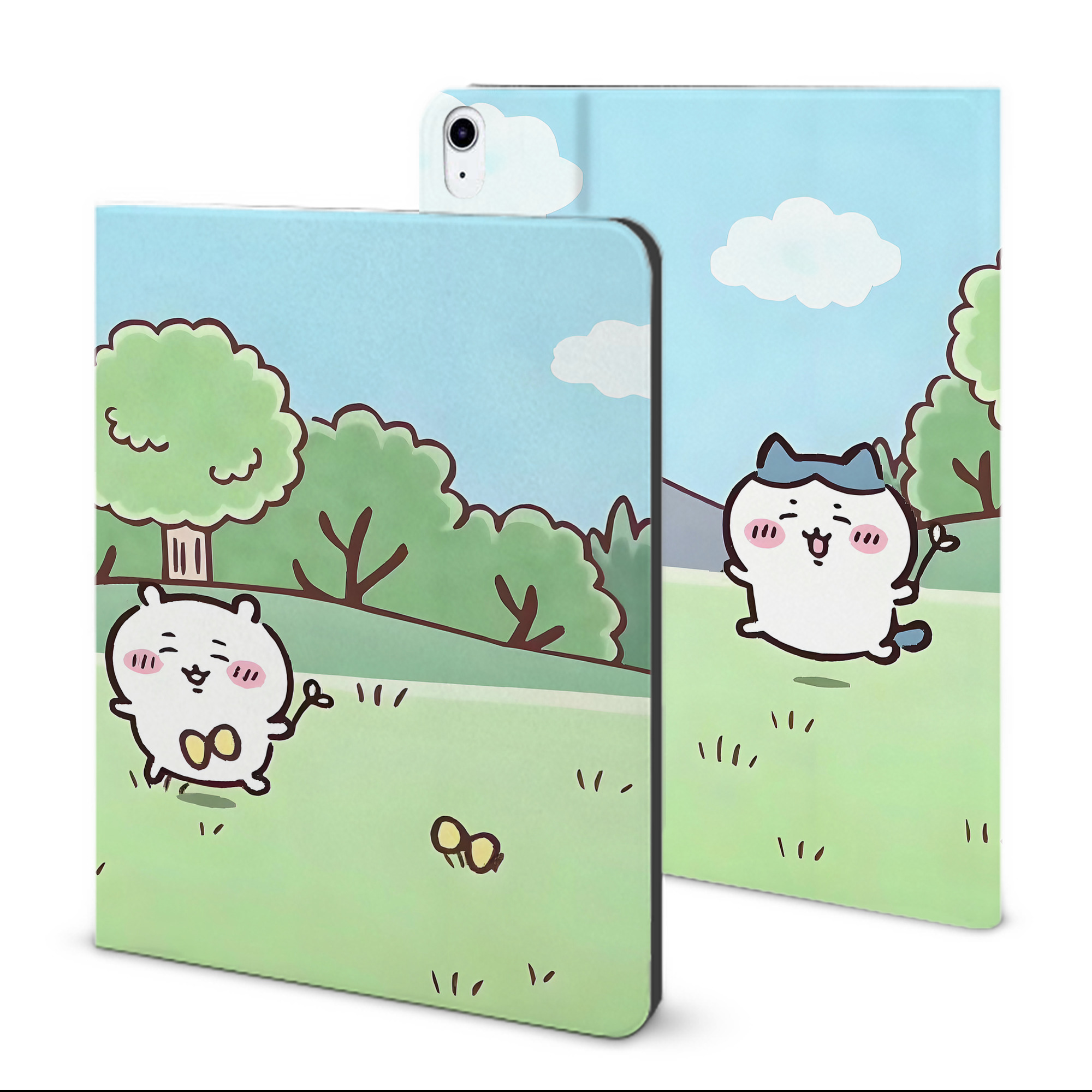 （画像用） ちいかわ Chii-kawa IPad ケース ブック型 PUレザー TPU 耐衝撃 軽量 薄型 ペン収納なし 全面保護 IPad 各モデル対応